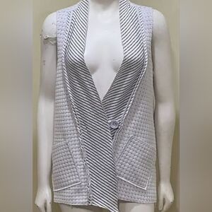 White and Black Striped Vest